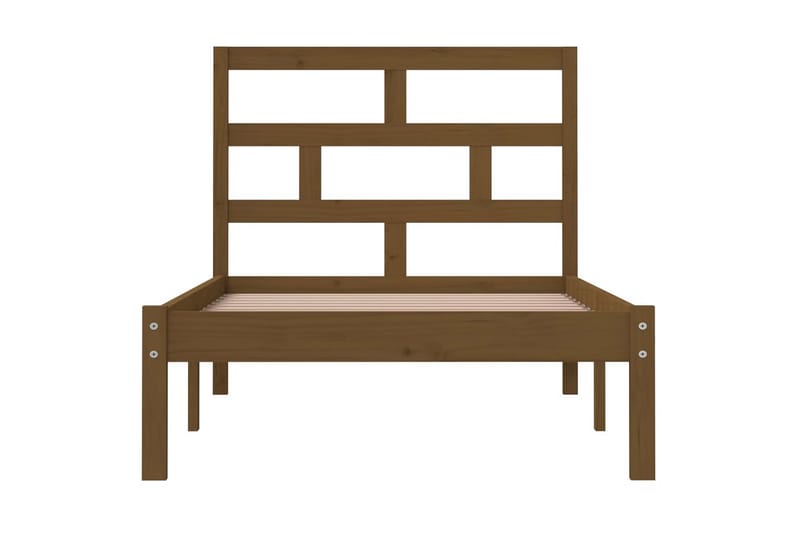 Sängram honungsbrun massiv furu 100x200 cm - Honung - Möbler - Säng - Sängram & sängstomme