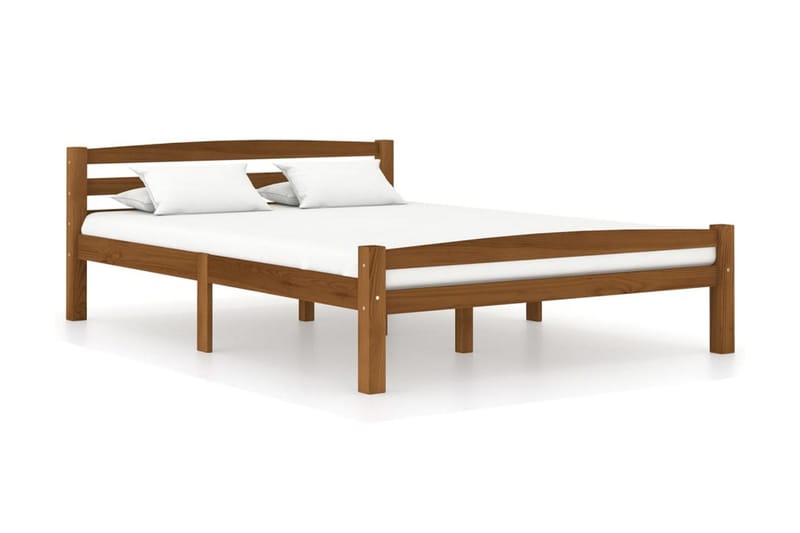 Sängram honungsbrun massiv furu 120x200 cm - Brun - Möbler - Säng - Sängram & sängstomme