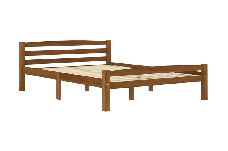 Sängram honungsbrun massiv furu 120x200 cm - Brun - Möbler - Säng - Sängram & sängstomme