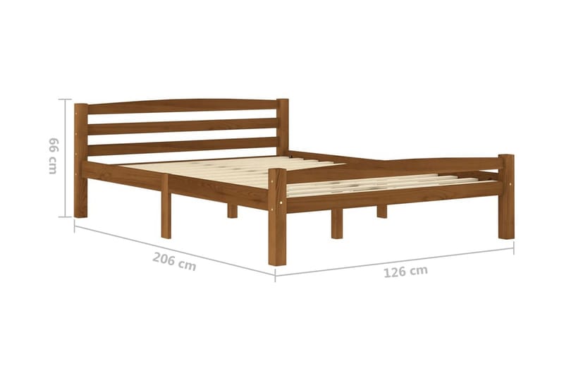 Sängram honungsbrun massiv furu 120x200 cm - Brun - Möbler - Säng - Sängram & sängstomme