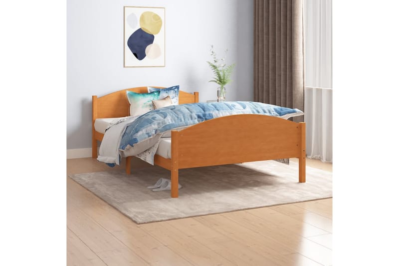 Sängram honungsbrun massiv furu 120x200 cm - Honung - Möbler - Säng - Sängram & sängstomme