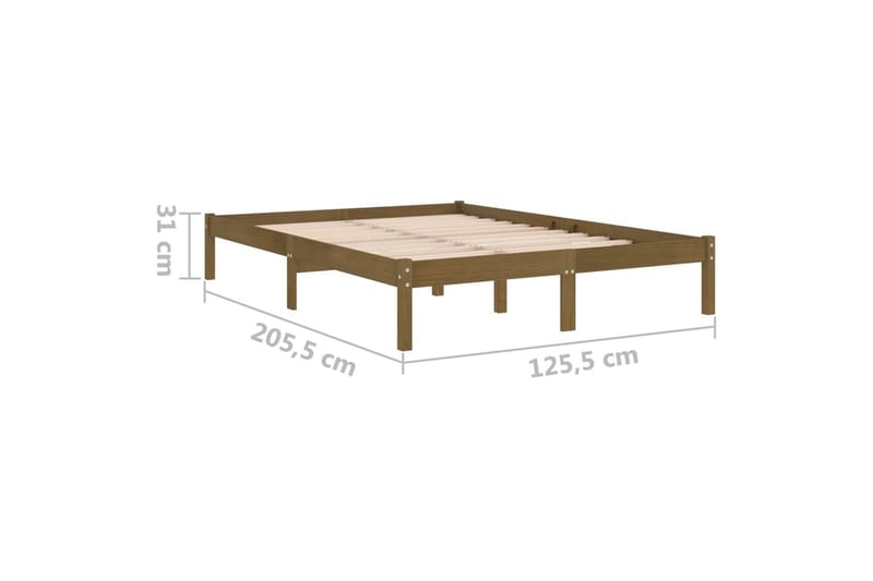 Sängram honungsbrun massiv furu 120x200 cm - Honung - Möbler - Säng - Sängram & sängstomme