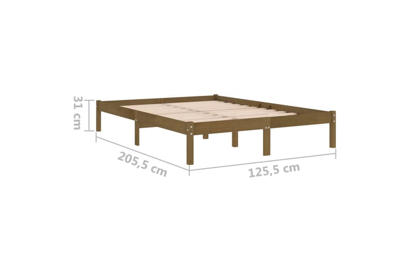 Sängram honungsbrun massiv furu 120x200 cm - Honung - Sängram & sängstomme