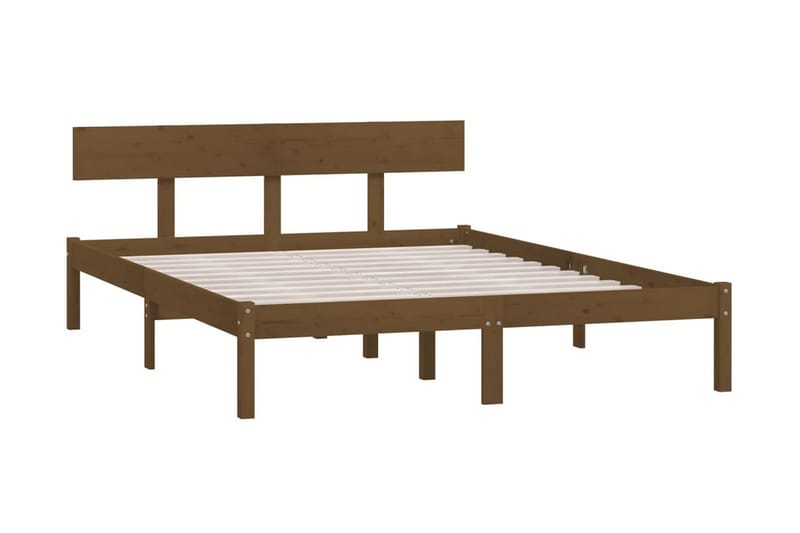 Sängram honungsbrun massiv furu 120x200 cm - Honung - Möbler - Säng - Sängram & sängstomme
