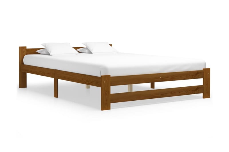 Sängram honungsbrun massiv furu 140x200 cm - Brun - Möbler - Säng - Sängram & sängstomme