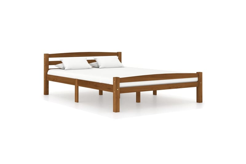Sängram honungsbrun massiv furu 140x200 cm - Brun - Möbler - Säng - Sängram & sängstomme