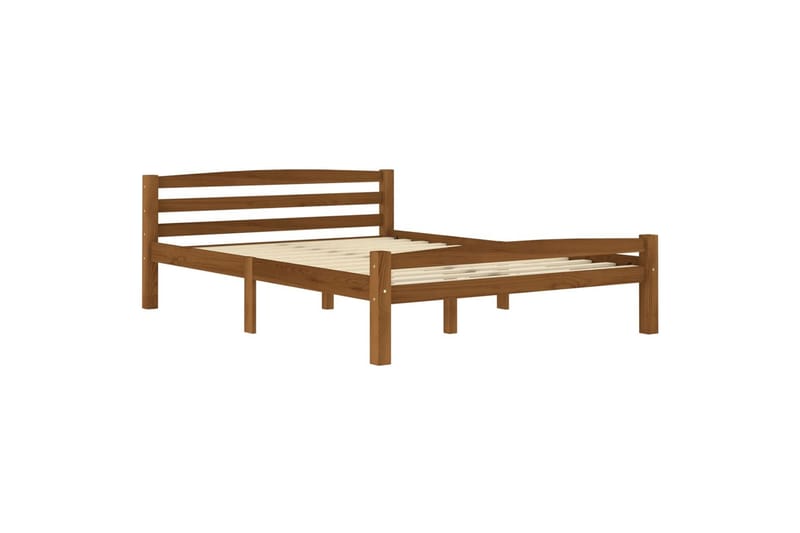 Sängram honungsbrun massiv furu 140x200 cm - Brun - Möbler - Säng - Sängram & sängstomme