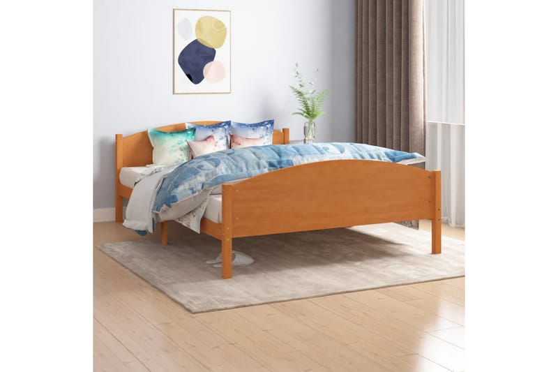 Sängram honungsbrun massiv furu 140x200 cm - Honung - Möbler - Säng - Sängram & sängstomme