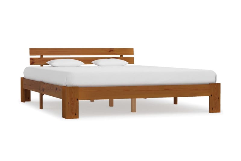 Sängram honungsbrun massiv furu 160x200 cm - Brun - Möbler - Säng - Sängram & sängstomme
