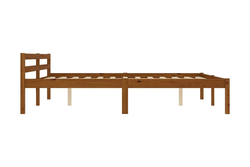 Sängram honungsbrun massiv furu 160x200 cm - Brun - Möbler - Säng - Sängram & sängstomme