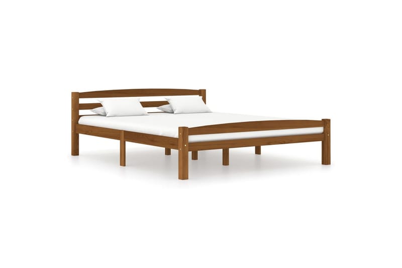 Sängram honungsbrun massiv furu 160x200 cm - Brun - Möbler - Säng - Sängram & sängstomme