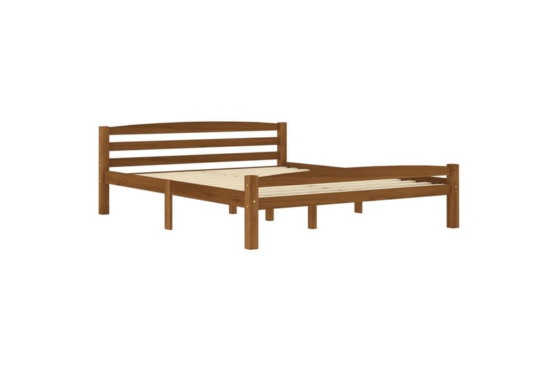 Sängram honungsbrun massiv furu 160x200 cm - Brun - Möbler - Säng - Sängram & sängstomme