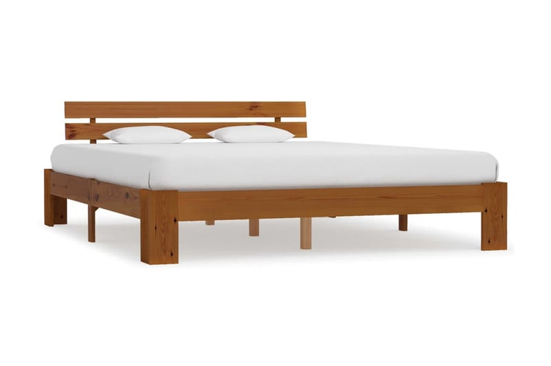 Sängram honungsbrun massiv furu 180x200 cm - Brun - Möbler - Säng - Sängram & sängstomme
