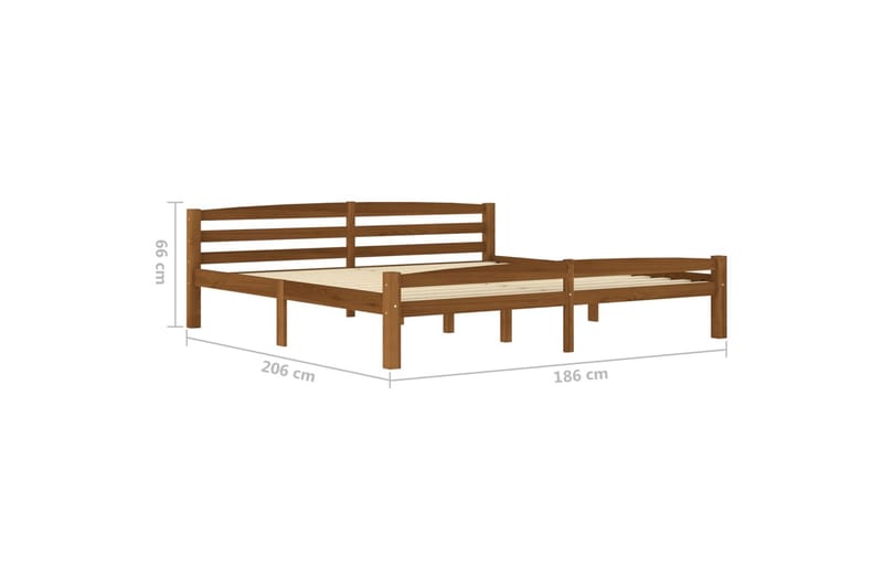 Sängram honungsbrun massiv furu 180x200 cm - Brun - Möbler - Säng - Sängram & sängstomme