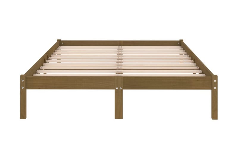 Sängram honungsbrun massiv furu 200x200 cm - Honung - Möbler - Säng - Sängram & sängstomme