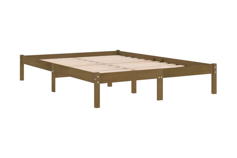 Sängram honungsbrun massiv furu 200x200 cm - Honung - Möbler - Säng - Sängram & sängstomme