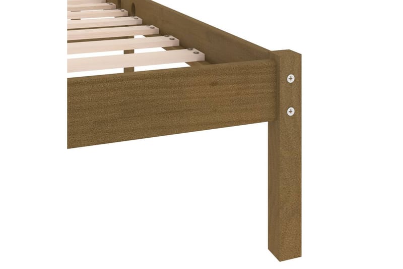 Sängram honungsbrun massiv furu 200x200 cm - Honung - Möbler - Säng - Sängram & sängstomme
