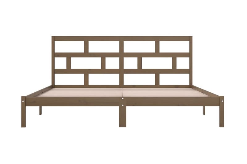 Sängram honungsbrun massiv furu 200x200 cm - Honung - Möbler - Säng - Sängram & sängstomme