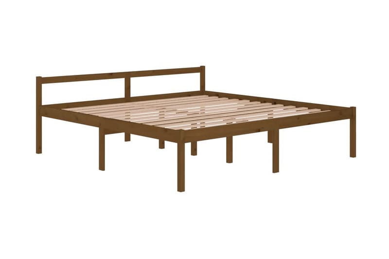 Sängram honungsbrun massiv furu 200x200 cm - Honung - Möbler - Säng - Sängram & sängstomme