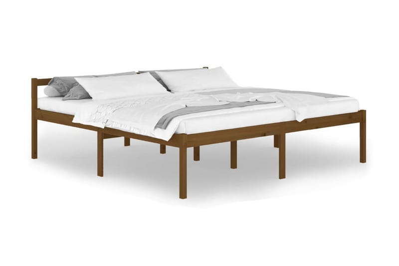 Sängram honungsbrun massiv furu 200x200 cm - Honung - Möbler - Säng - Sängram & sängstomme