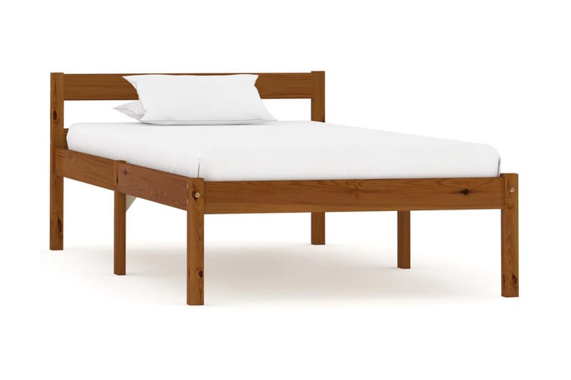 Sängram honungsbrun massiv furu 90x200 cm - Brun - Möbler - Säng - Sängram & sängstomme