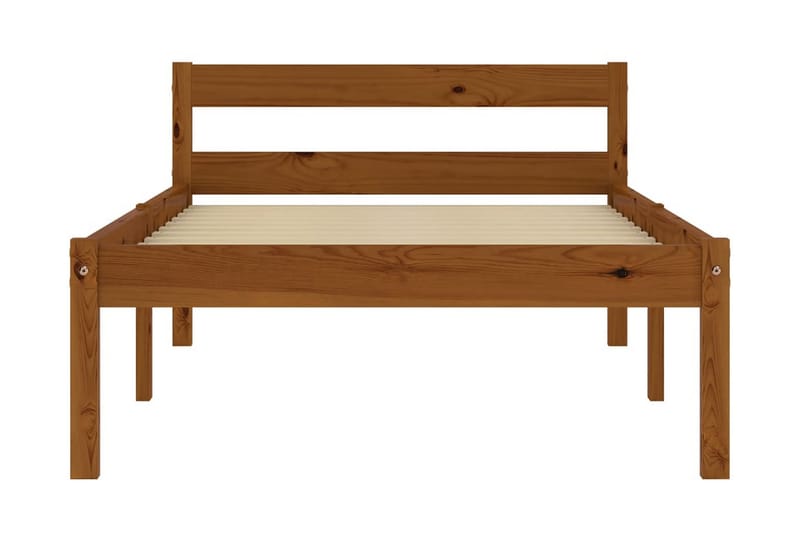 Sängram honungsbrun massiv furu 90x200 cm - Brun - Möbler - Säng - S�ängram & sängstomme