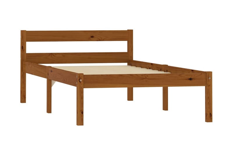 Sängram honungsbrun massiv furu 90x200 cm - Brun - Möbler - Säng - Sängram & sängstomme