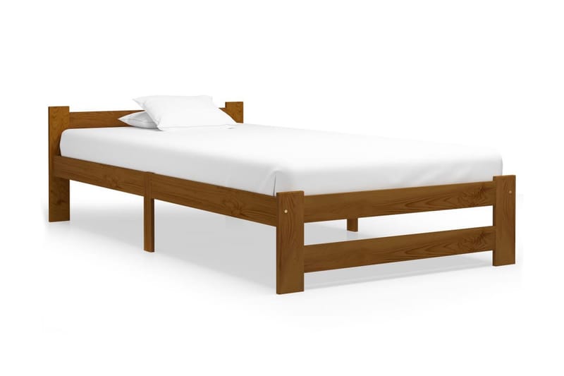 Sängram honungsbrun massiv furu 90x200 cm - Brun - Möbler - Säng - Sängram & sängstomme