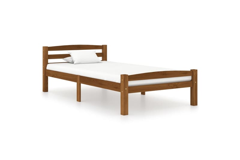Sängram honungsbrun massiv furu 90x200 cm - Brun - Möbler - Säng - Sängram & sängstomme