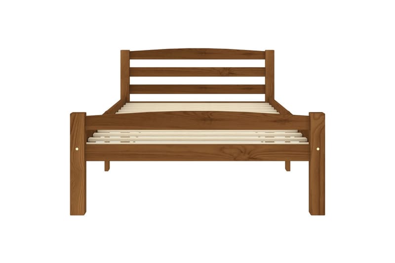 Sängram honungsbrun massiv furu 90x200 cm - Brun - Möbler - Säng - Sängram & sängstomme