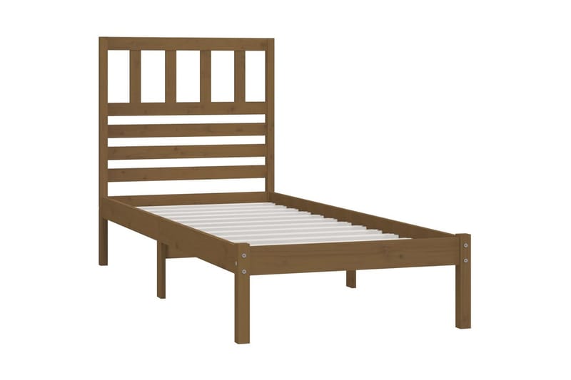Sängram honungsbrun massivt furu 100x200 cm enkelsäng - Honung - Möbler - Säng - Sängram & sängstomme