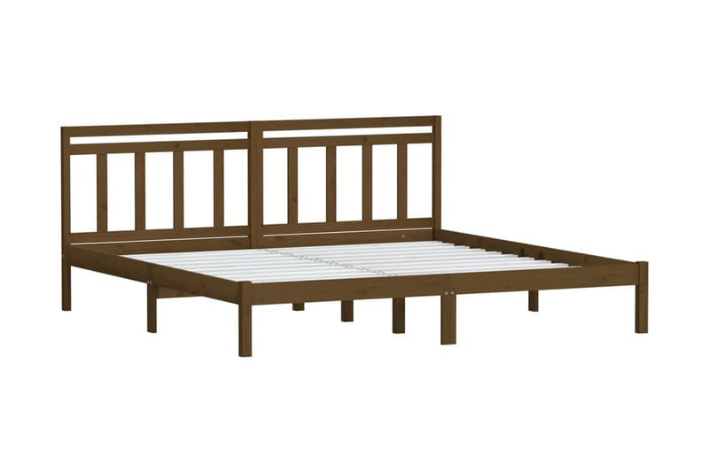 Sängram honungsbrun massivt furu 200x200 cm - Honung - Möbler - Säng - Sängram & sängstomme