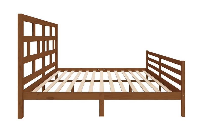 Sängram honungsbrun massivt furu 200x200 cm - Honung - Möbler - Säng - Sängram & sängstomme