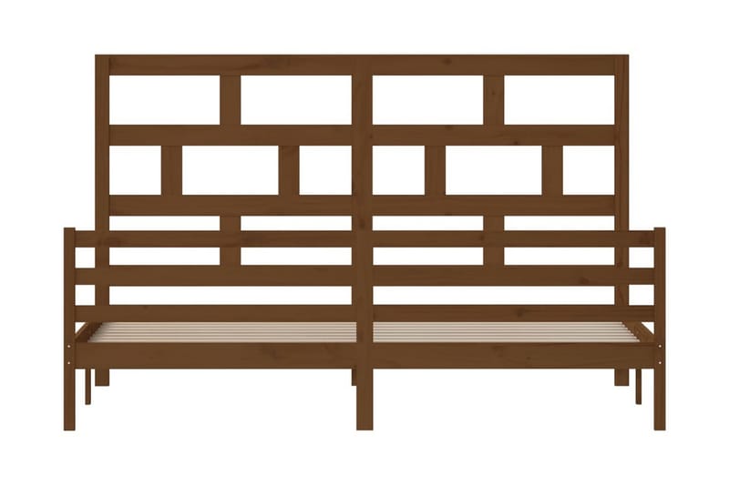 Sängram honungsbrun massivt furu 200x200 cm - Honung - Möbler - Säng - Sängram & sängstomme