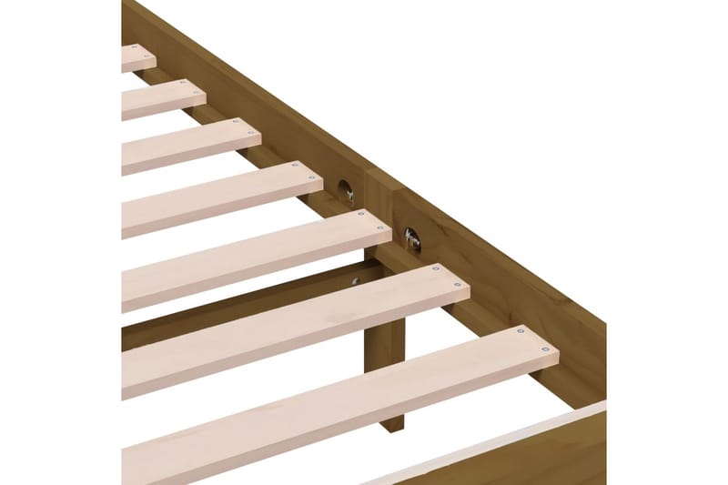 Sängram honungsbrun massivt trä 200x200 cm - Honung - Möbler - Säng - Sängram & sängstomme