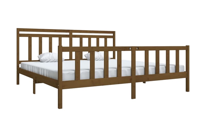 Sängram honungsbrun massivt trä 200x200 cm - Honung - Möbler - Säng - Sängram & sängstomme