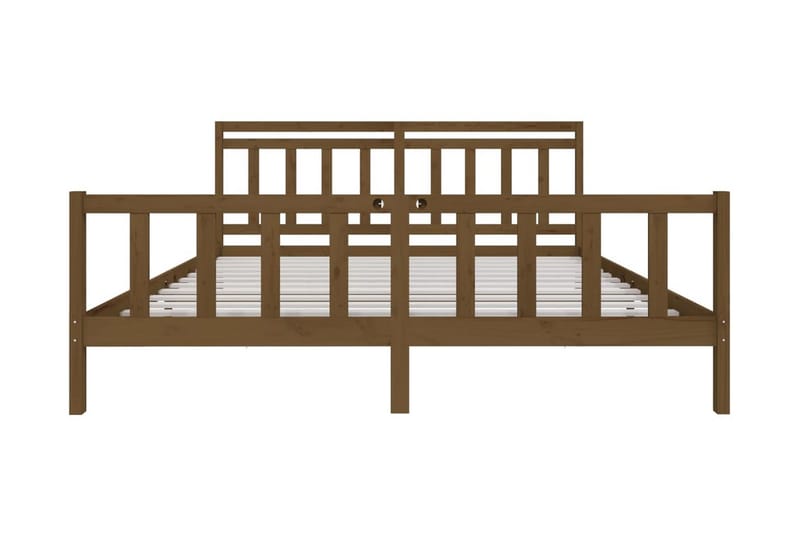 Sängram honungsbrun massivt trä 200x200 cm - Honung - Möbler - Säng - Sängram & sängstomme