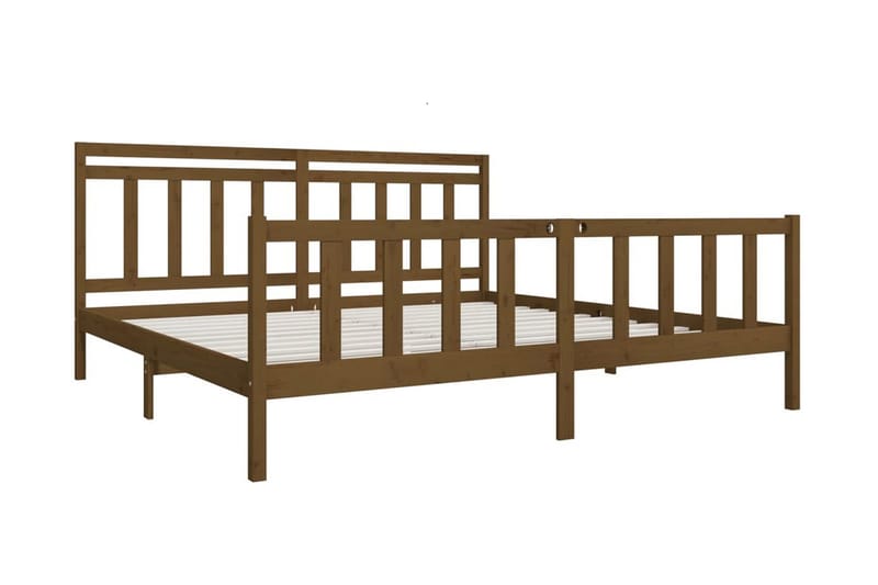 Sängram honungsbrun massivt trä 200x200 cm - Honung - Möbler - Säng - Sängram & sängstomme