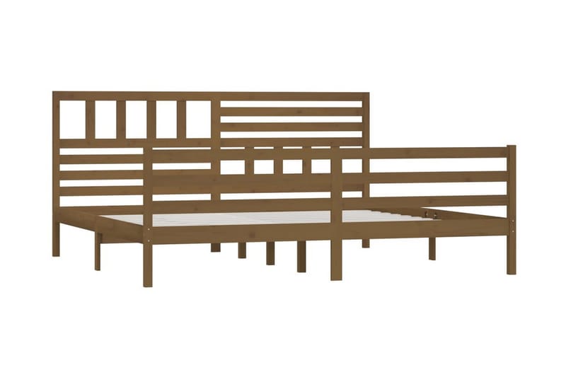 Sängram honungsbrun massivt trä 200x200 cm - Honung - Möbler - Säng - Sängram & sängstomme