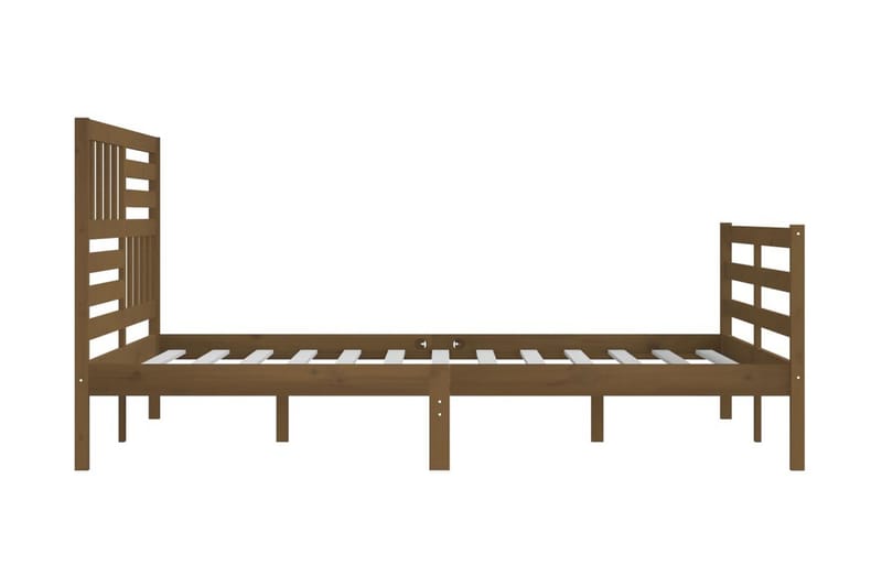 Sängram honungsbrun massivt trä 200x200 cm - Honung - Möbler - Säng - Sängram & sängstomme