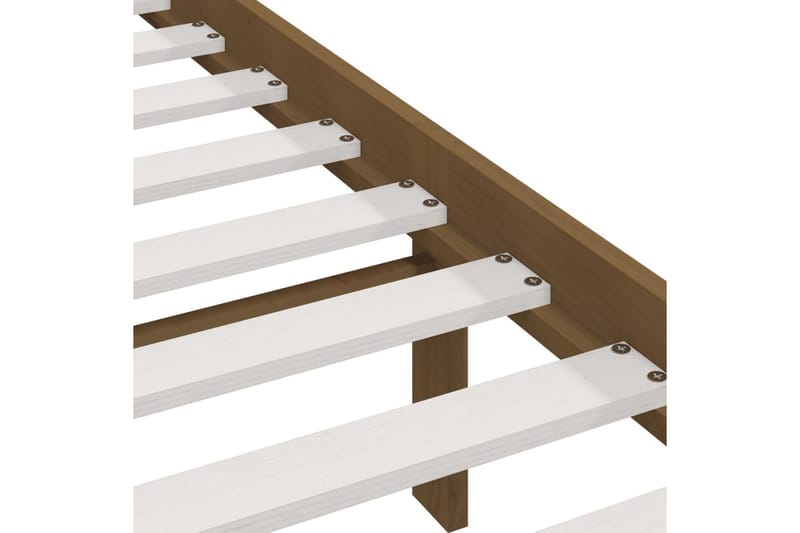 Sängram honungsbrun massivt trä 200x200 cm - Honung - Möbler - Säng - Sängram & sängstomme