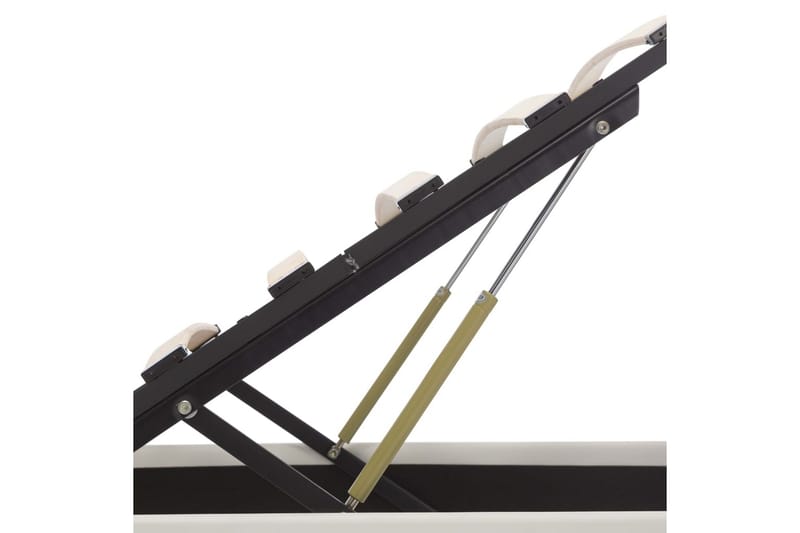 Sängram hydraulisk förvaring LED vit konstläder 160x200 cm - Vit - Möbler - Säng - Sängram & sängstomme