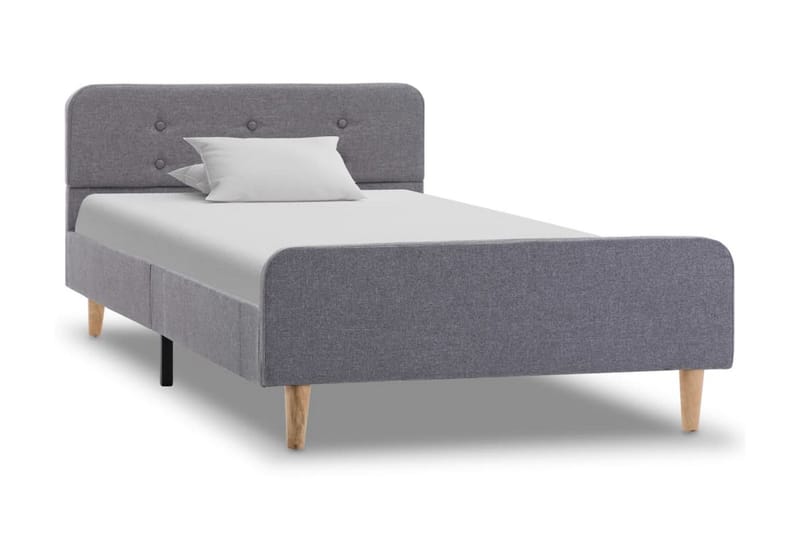 Sängram ljusgrå tyg 100x200 cm - Ljusgrå - Möbler - Säng - Sängram & sängstomme
