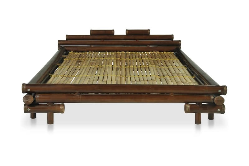 Sängram mörkbrun bambu 140x200 cm - Brun - Sängram & sängstomme
