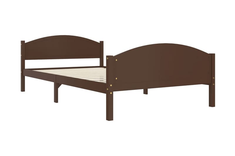 Sängram mörkbrun massiv furu 120x200 cm - Mörkbrun - Möbler - Säng - Sängram & sängstomme