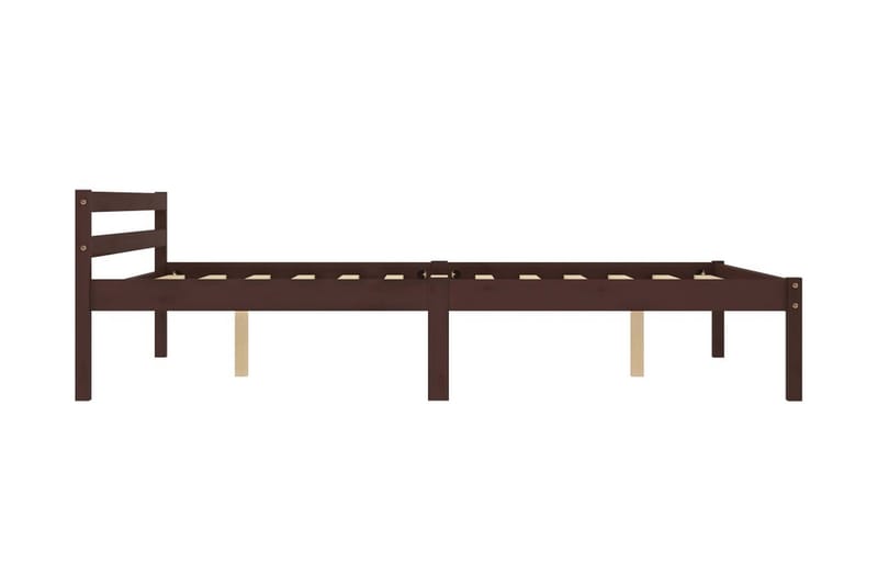 Sängram mörkbrun massiv furu 140x200 cm - Brun - Möbler - Säng - Sängram & sängstomme