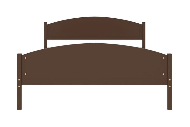 Sängram mörkbrun massiv furu 140x200 cm - Mörkbrun - Sängram & sängstomme