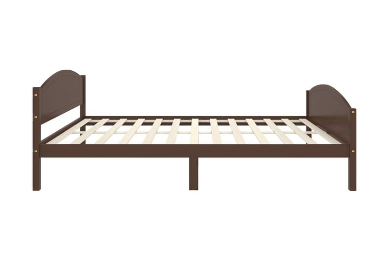 Sängram mörkbrun massiv furu 160x200 cm - Mörkbrun - Möbler - Säng - Sängram & sängstomme