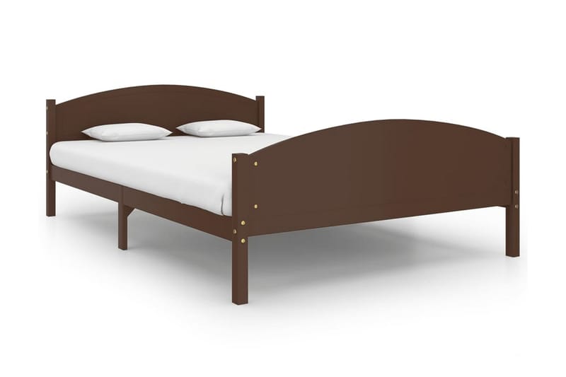 Sängram mörkbrun massiv furu 160x200 cm - Mörkbrun - Möbler - Säng - Sängram & sängstomme