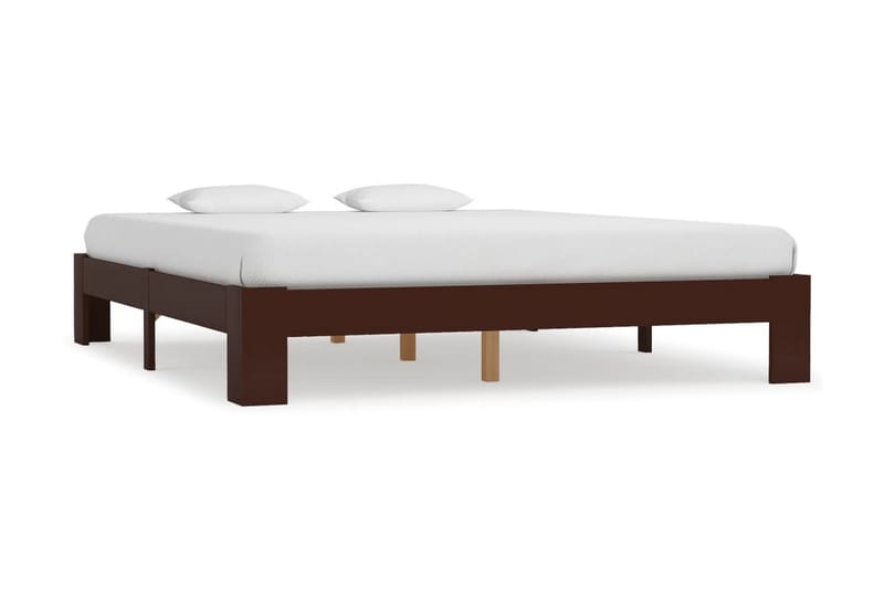 Sängram mörkbrun massiv furu 180x200 cm - Brun - Möbler - Säng - Sängram & sängstomme